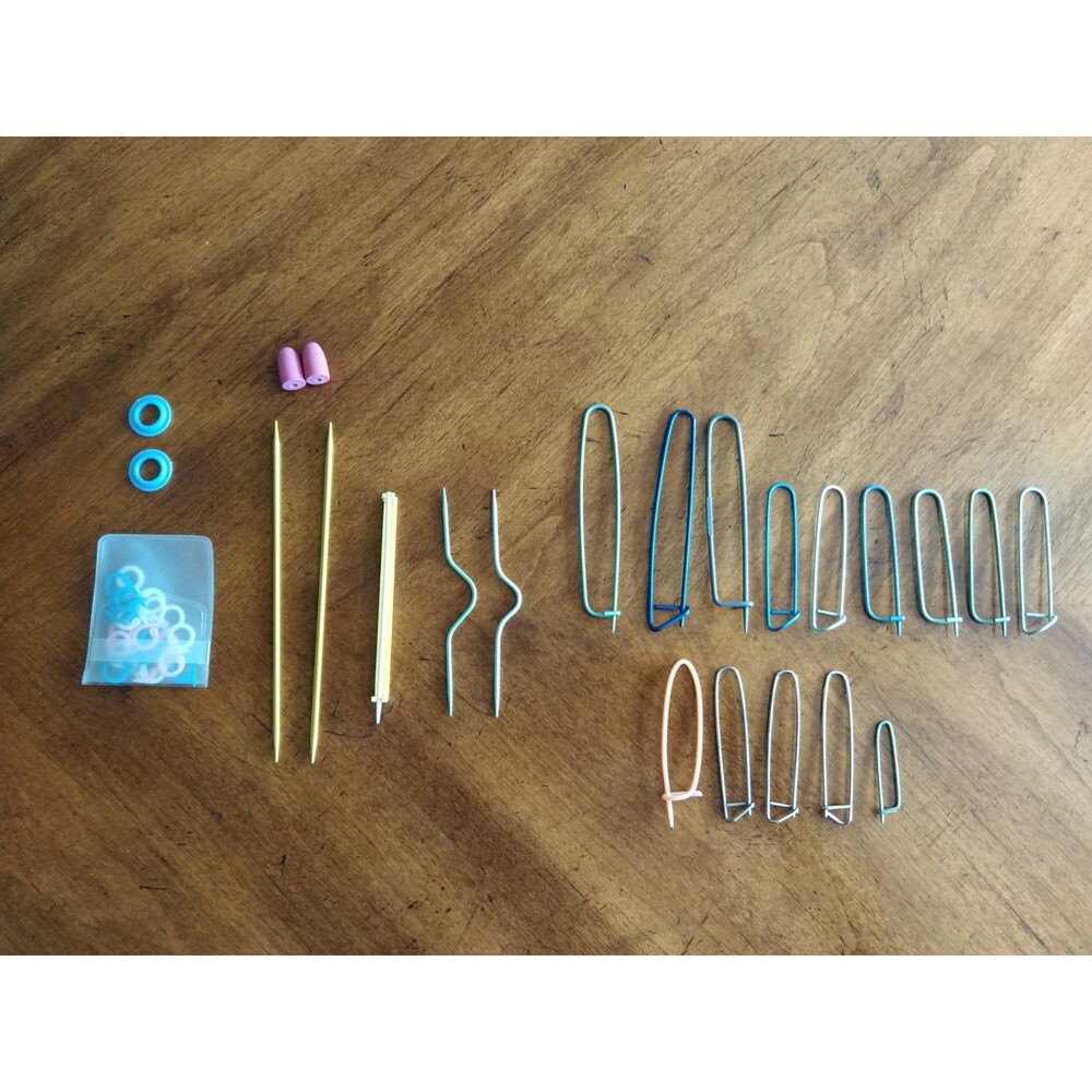 Mixed Lot Knitting Cable Stitch Needle Holder Split Ring Lot Aluminum Plastic